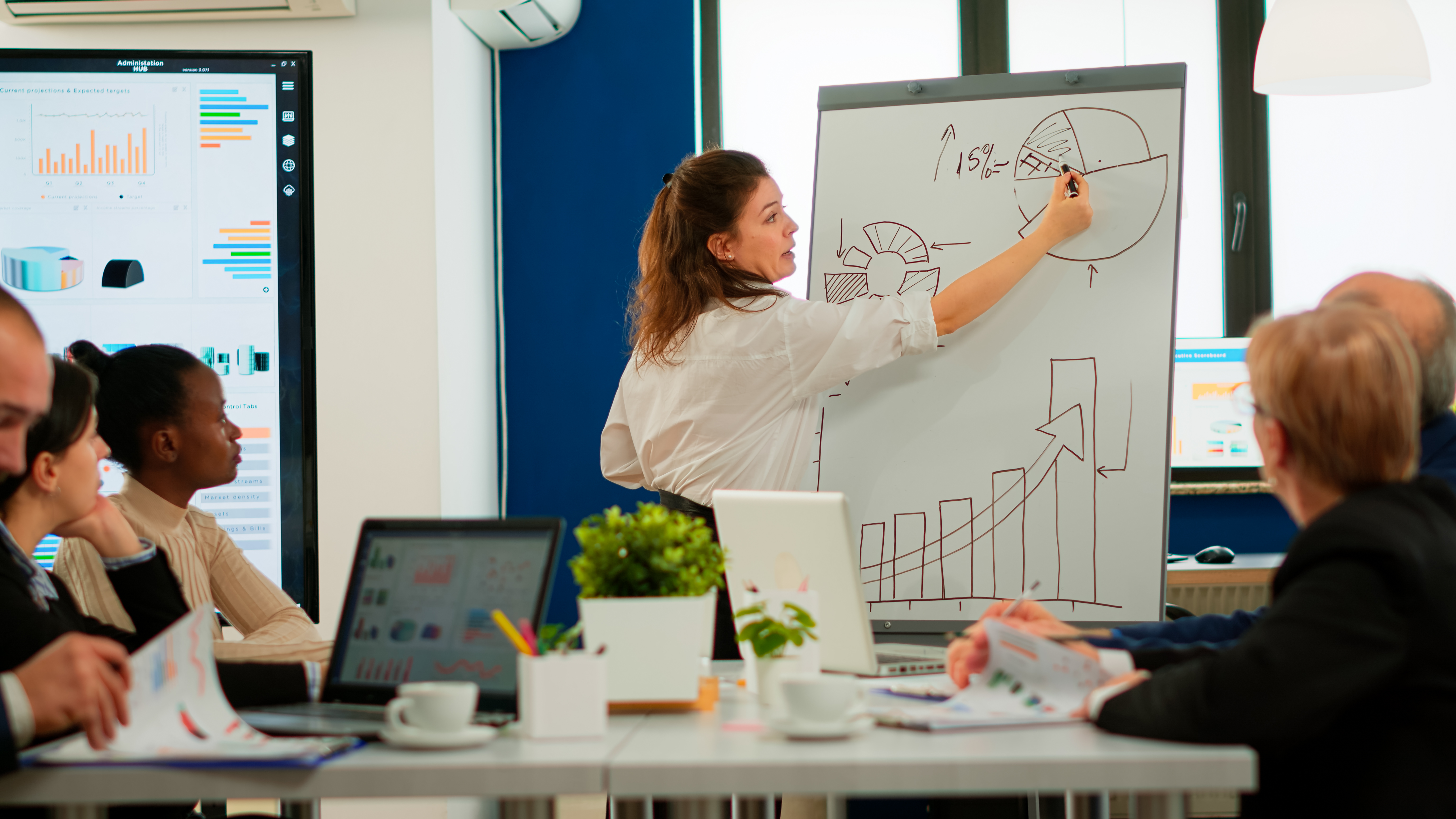 Présentation d'une stratégie marketing en équipe